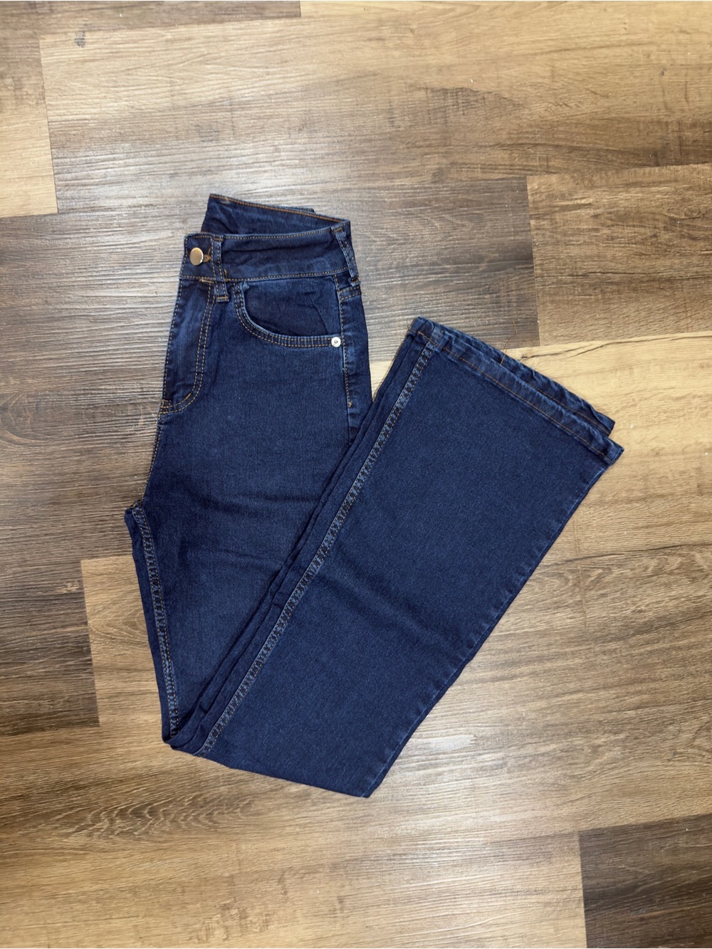 Women’s Dark Wash Flare Jeans Size 2 High Rise Stretch Bootcut